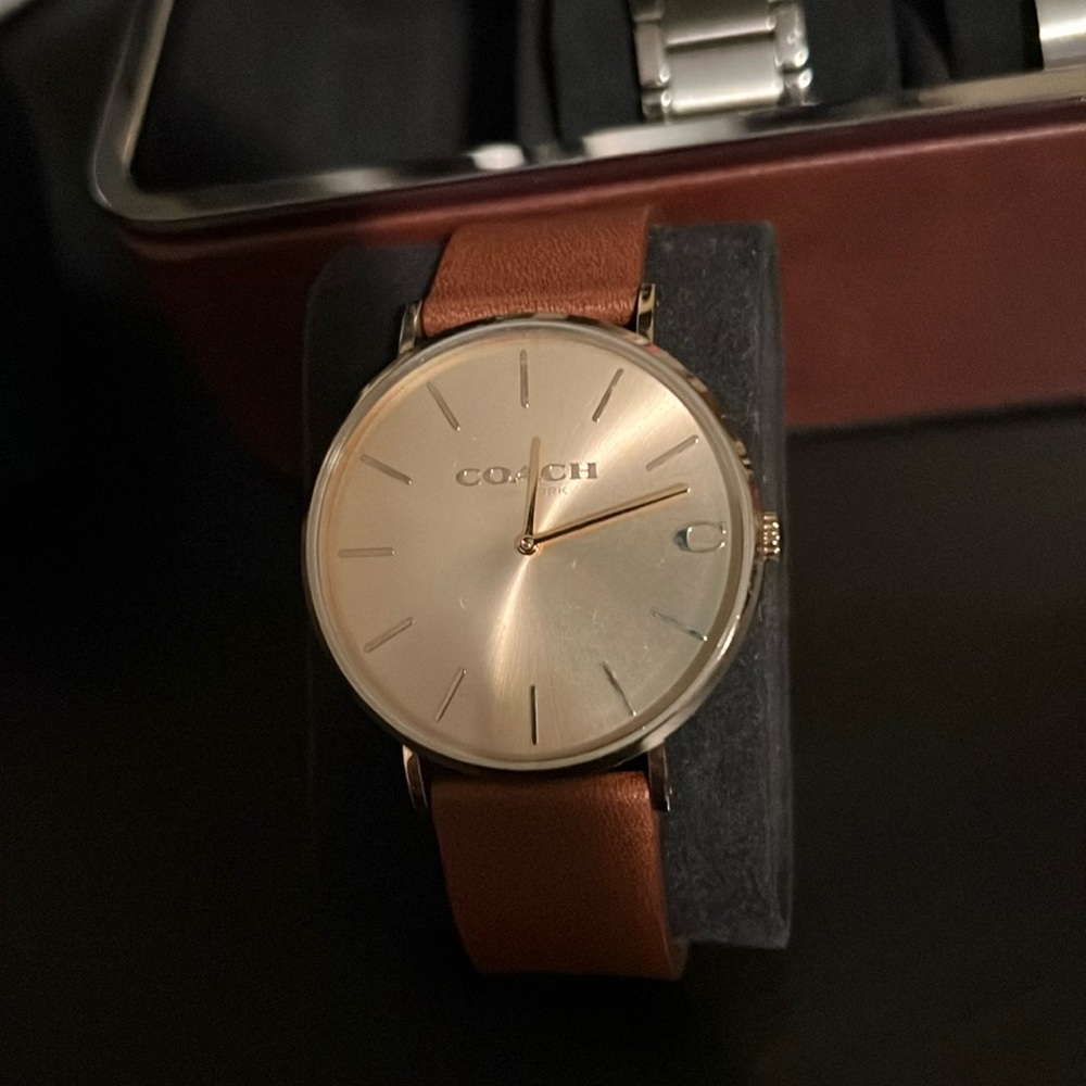 Gold Coach Watch Leather Strap